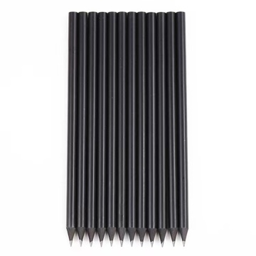 Wooden black colored pencils