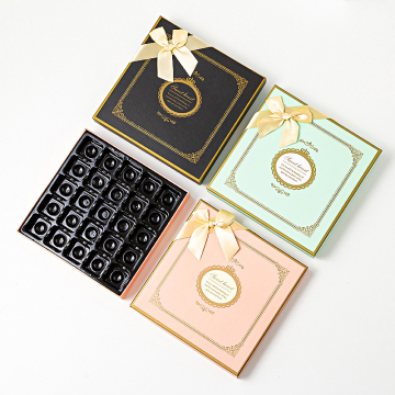 25Hole Chocolate Gift Paper Box with DIY Ribbon