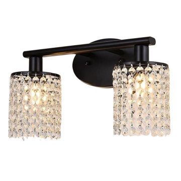 Nordic Minimalist 2-Light LED Crystal Mirror Light