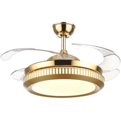 Ceiling Fan with Chandelier and Lighting in Neutral White