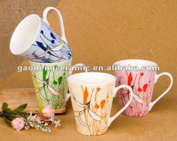 watercolor painting decal ceramic art mug