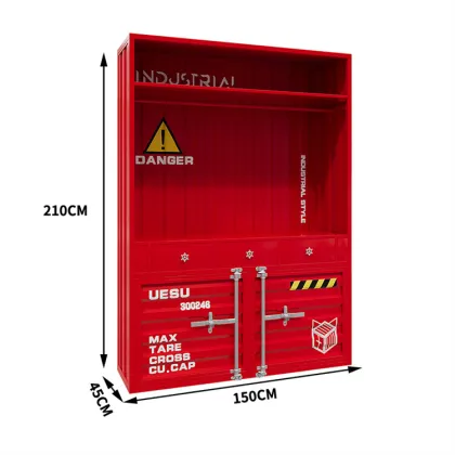 Industrial Style Simple Clothing Store Container Bedroom Iron Metal Wardrobe