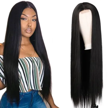 Vigorous 28 Inches Long Straight Hair Extension Wigs Ombre Heat Resistant Full Cheap Woman Synthetic Hair Wig With Lace Front