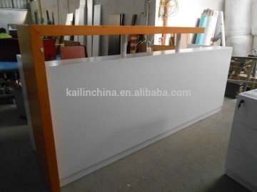 modern office furniture factory direct price OEM green material customized veneer finished office reception desk