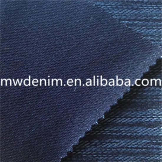 Indigo yarn dye Twill Elastic Knitted organic denim fabric