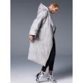 XS-7XL Plus size Winter over the knee longer fluffy duck down coat female oversized hooded thicker warm down coats wq124