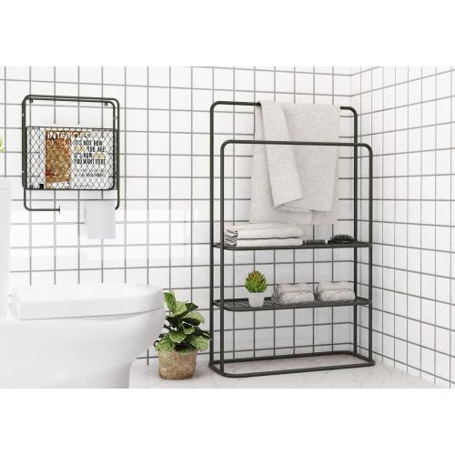 bath multifunction rack black color