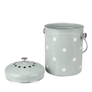 Round Stainless Steel Body Compost Pail for Countertop