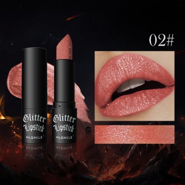 Pearlescent Non Stick Cup Matte Lipstick with Glitter Diamonds