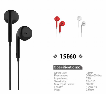 American style ​Wired On-ear Earphone with Volume Control Mic for cell phone