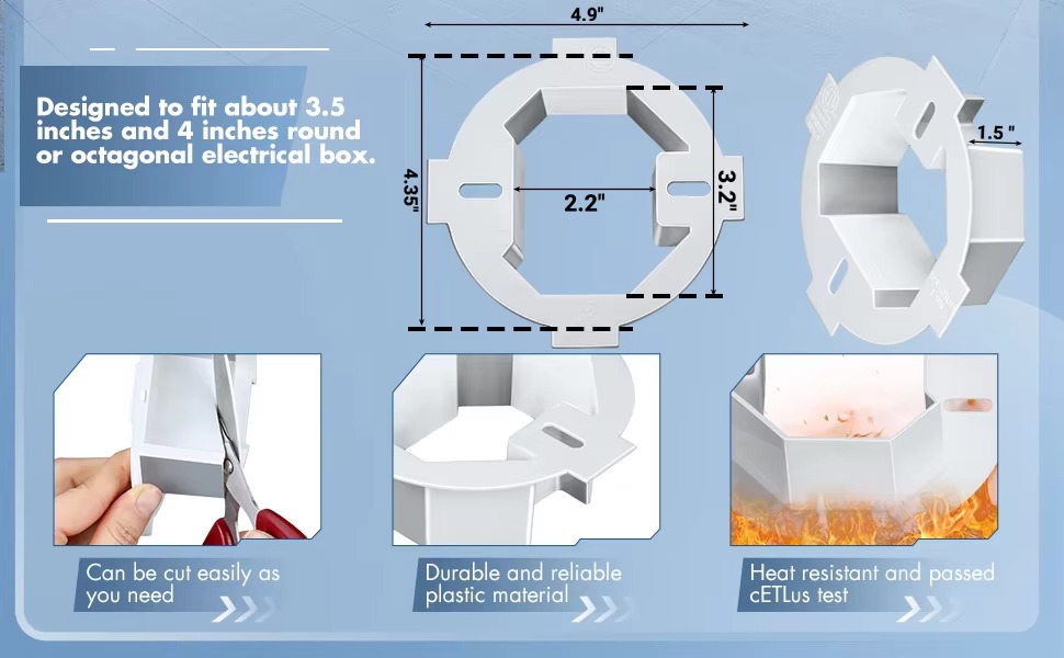 Round Ceiling Electrical Outlet Box Extension PVC5