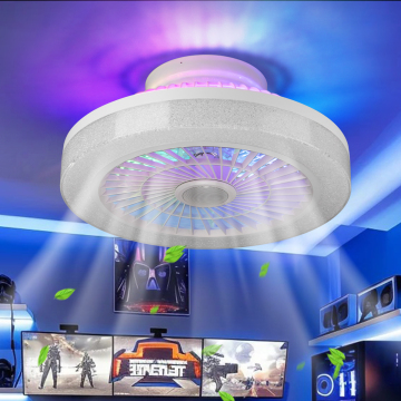 Σύγχρονη 18 ιντσών RGBW App Remote Control DC 20W LED ανεμιστήρα οροφής με φως