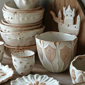 Unique Retro Handmade Stoneware Dinnerware