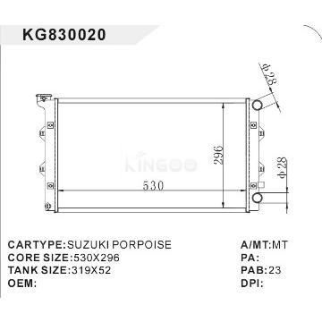 auto parts of radiator car:SUZUKI PORPOISE