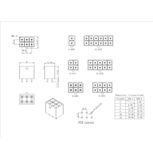 5.70mm pitch 180°Wafer Dual Row TYPE