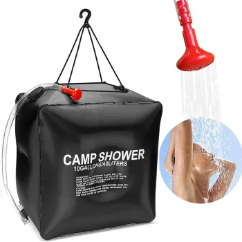 Portable Outdoor 40L Square Solar Shower Bag with Removable Hose