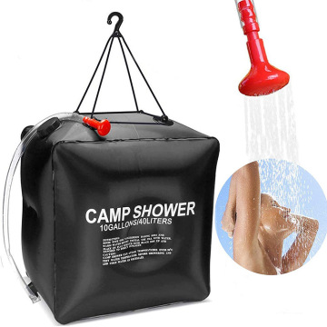 Portabel outdoor 40L Tas shower surya persegi dengan selang yang bisa dilepas