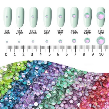 Multicolor Glass Nail Charms Rhinestones for Nail Decorations