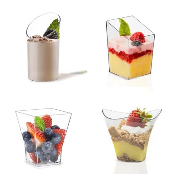 Hot Sale Transparent Dessert Mousse Cups - Disposable Pudding & Ice Cream Bakeware