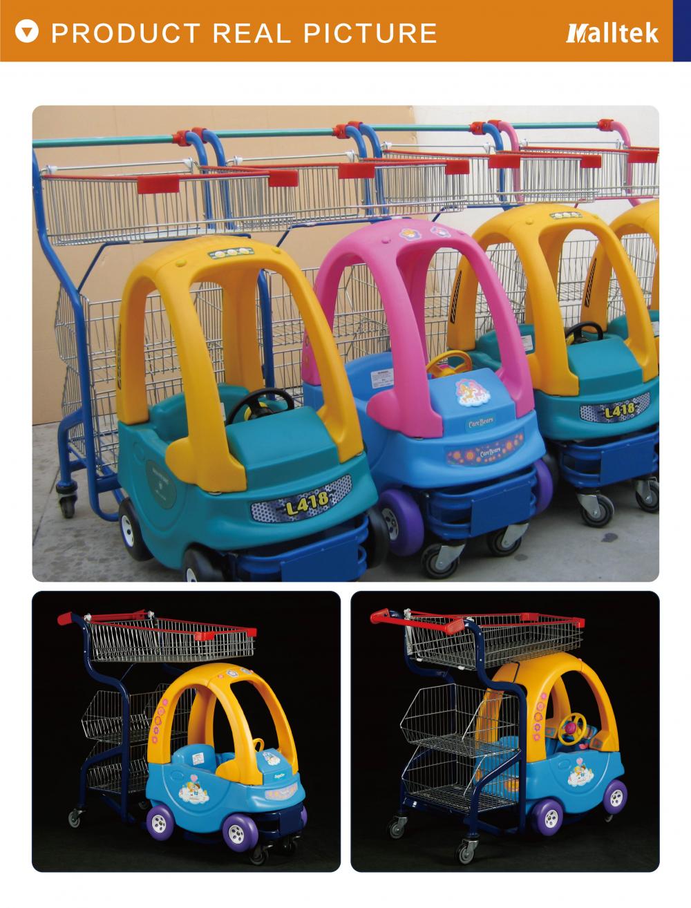 Supermarket Kiddie Shopping Trolley with Child Seats