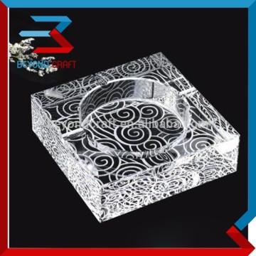 in door engraved crystal glass ashtray