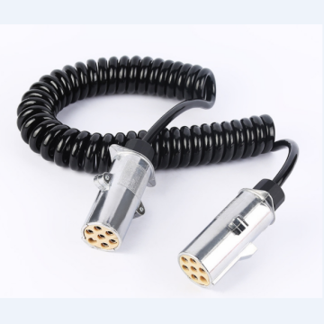 12/24V 7 PIN TPU TVP Trailer Extension Coiled Cable met adapter