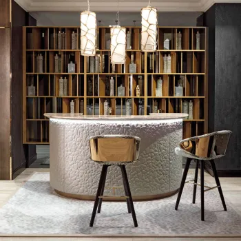 High End Italian Luxury Dining Room Furniture Supplier in Foshan: Bar Cabinet and Chair Set