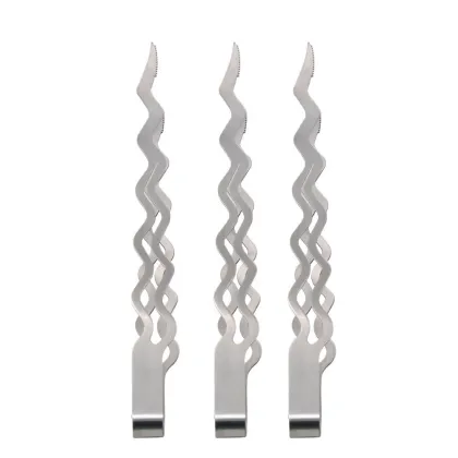 395MM Wave Style Trident Shaper Stainless Steel Shisha Hookah Tongs Tweezers Clamp