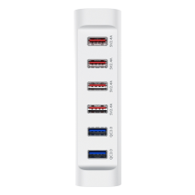 6-Port USB Mobile Phone Charger 5V9.6A Output