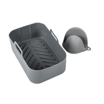 Hot Sale: Reusable Air Fryer Baking Basket Mat and Liners - Non-Stick Silicone Pot Set (2 Pack)