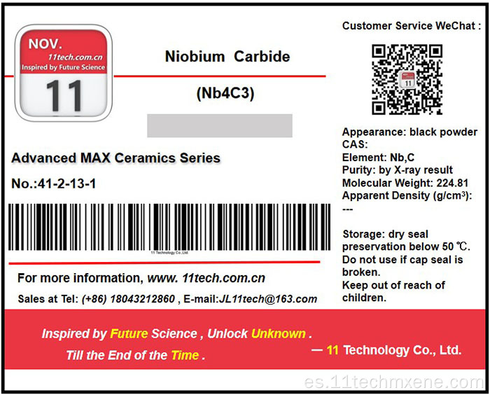 Metal de transición bidimensional NB4C3 menos dispersión de capa