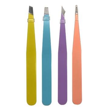 Customized Multi-Color Stainless Steel Anti-static Eyebrow and Eyelash Tweezers