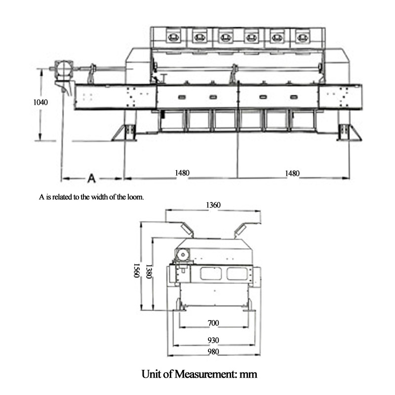 Electronic Jacquard Loom 5120 Hooks Chain Drive Size Parameter