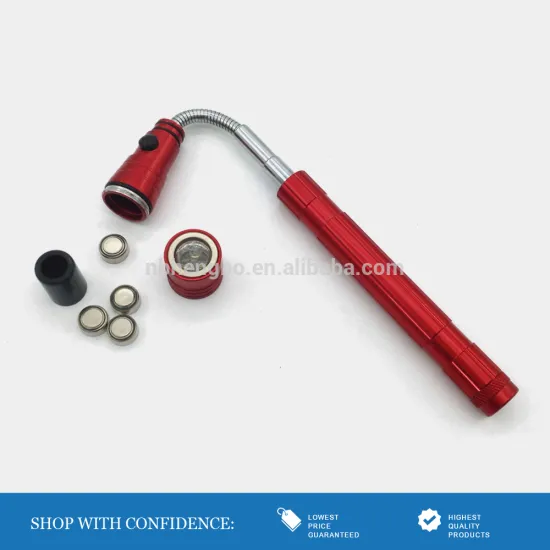 cell battery 3 led telescoping aluminum flashlight with magnet