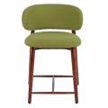 Włoskie minimalistyczne krzesło barowe zielone tkaniny stołek barowy