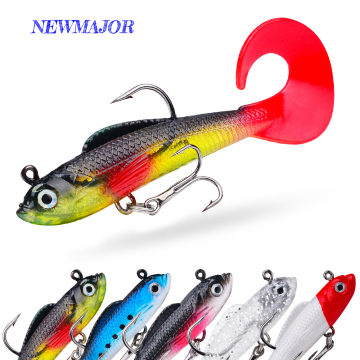NEWMAJOR 8.5cm Soft Lure Silicone Shad Jigging Wobbler Swim Bait with Hide Hook