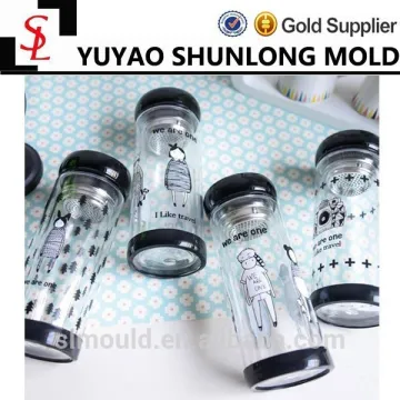 300ml 2015 High quality summer sport simple cartoon glass water bottle