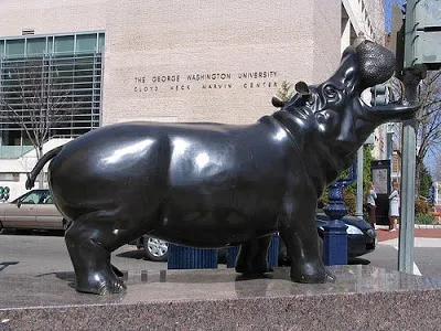 Dancing Hippo Statue