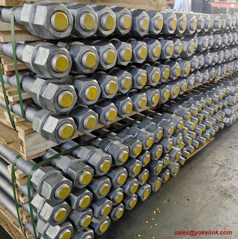 বাদাম সহ HDG ASTM F1554 GR55 অ্যাঙ্কর রড