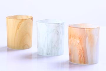 Hurtownia różnej wielkości Onyx Marble Color Effect Szklany słoik na świecę