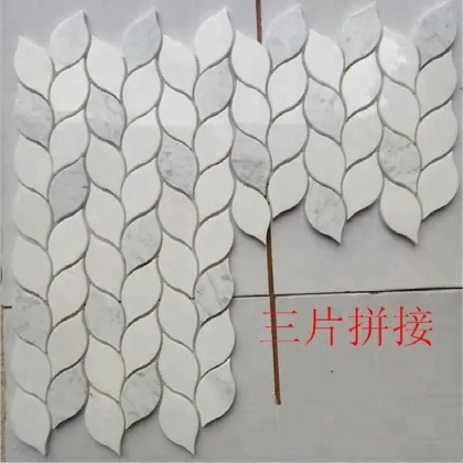 White Marble Leaf Mosaic Backgrounds