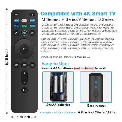 XRT260 Remote Control for Vizio V-Series 4K Smart TVs