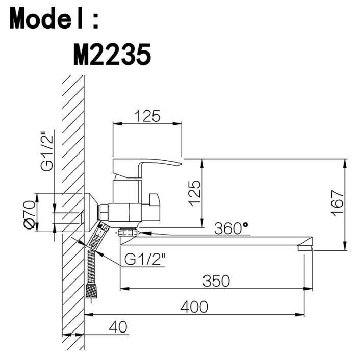 Elegant 35mm Electroplated Shower Faucet