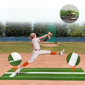 OEM Size and Thickness Baseball Pitching Mat 15mm Turf 5mm EVA Softball Trainer Mat