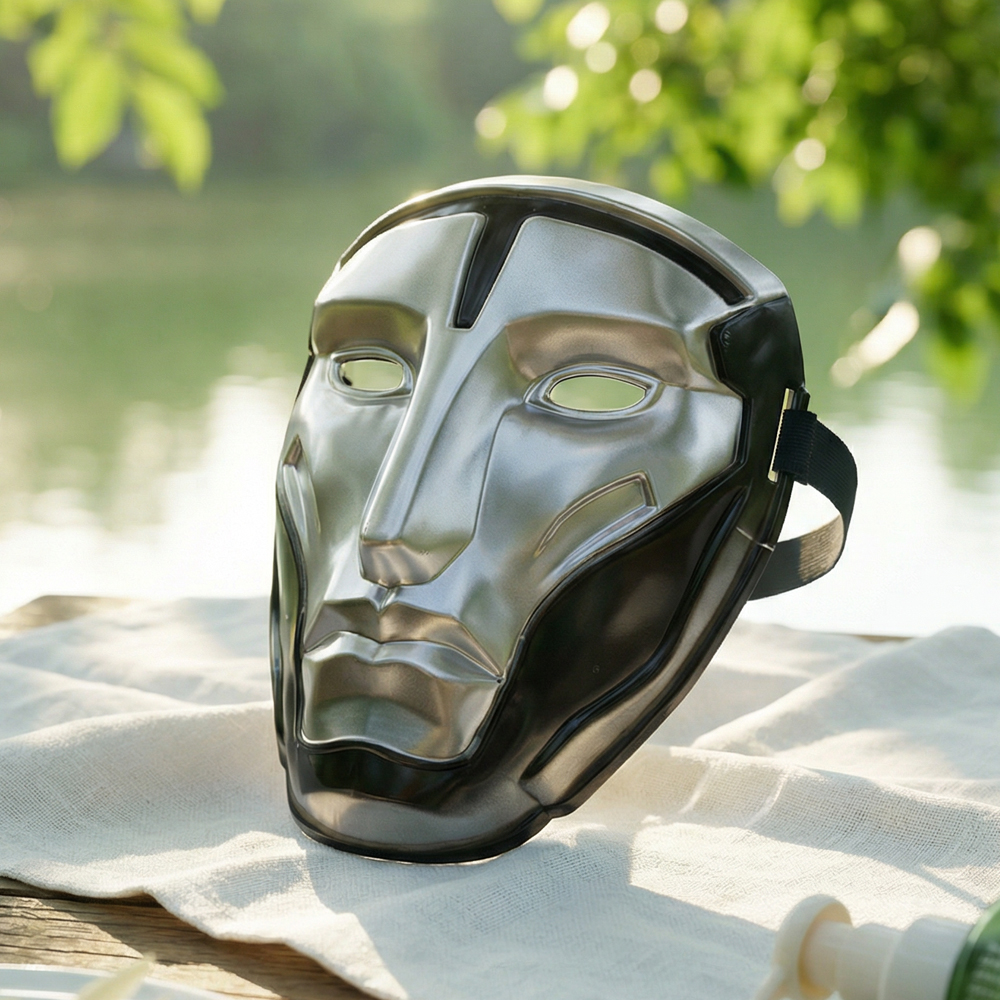 Sleek Metallic Prison Guard Cosplay Mask