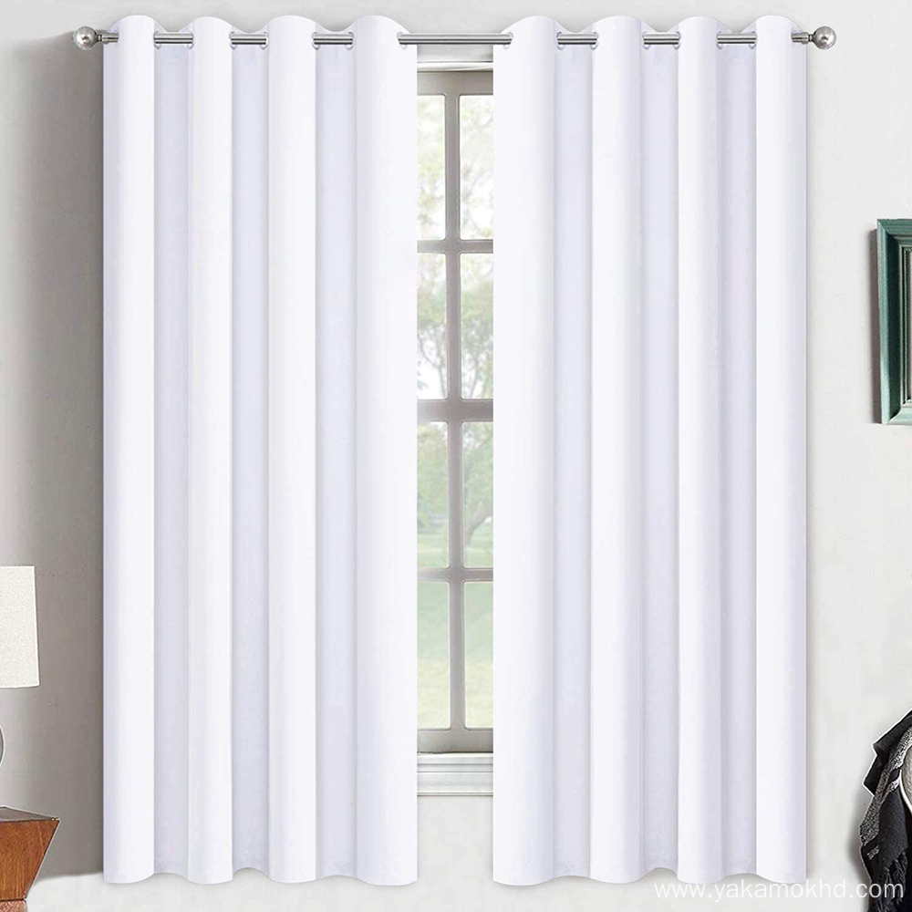 Pure White Blackout Curtains 63 Inch Long