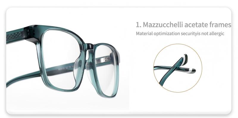 Transparent Square Acetate Optical Glasses ME2016-detail 1