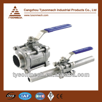 Tysonmech hot sale 3pc butt weld ball valve