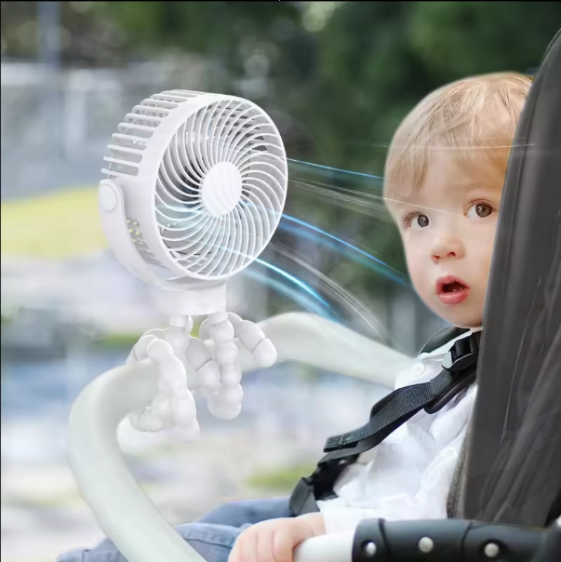New Portable Baby Stroller Fan Clip Tripod Handheld Outdoor Table Fan Flexible USB Charge Cart Pram Fan