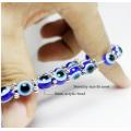 Nouveau mode femmes acrylique yeux bleus perles Charms Hand Evil Eye Bracelets